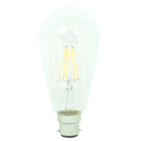 Clear LED light bulb on a white background