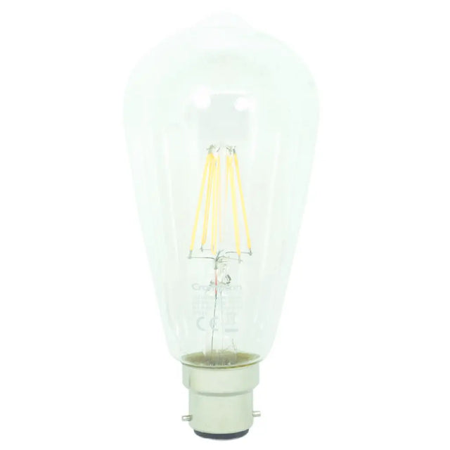 Clear LED light bulb on a white background