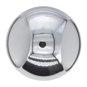 Chrome-finished light fixture on a white background