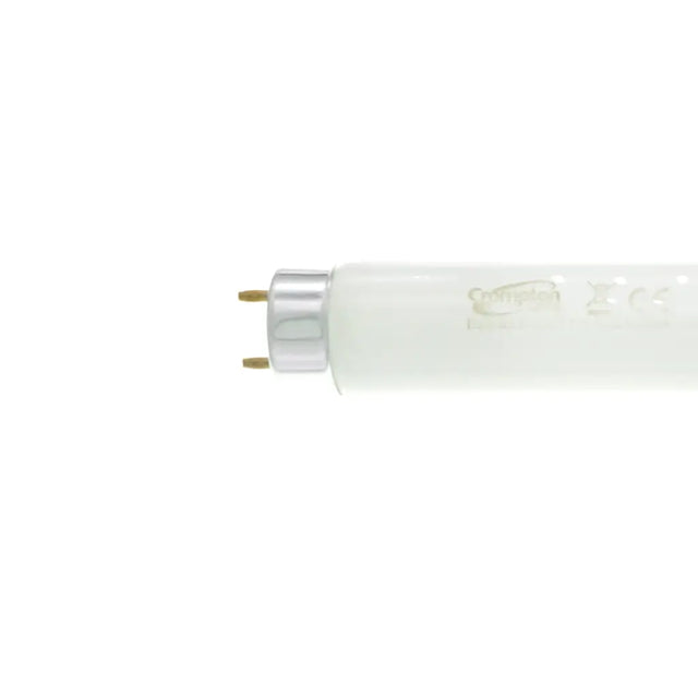 Fluorescent light bulb on a white background