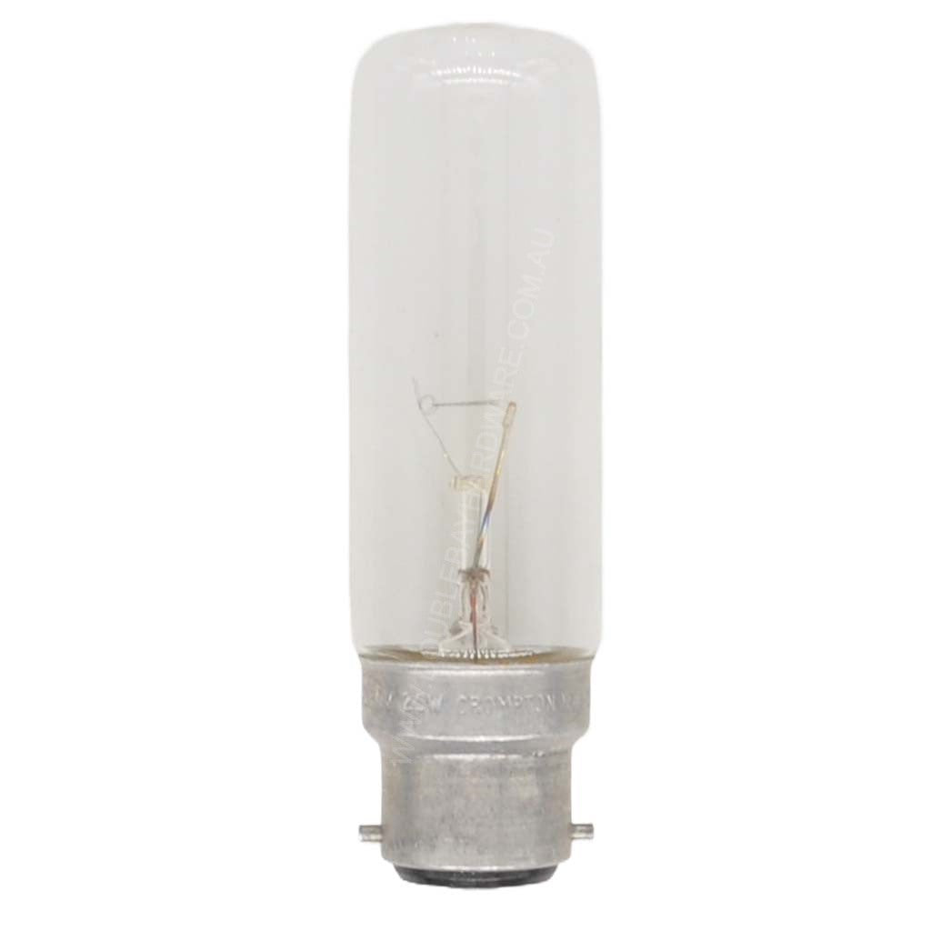 Crompton Tubular T29 Light Bulb B22 250V 25W Clear 100mm 10188