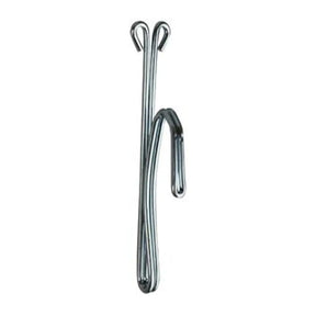 Metallic hook on a white background