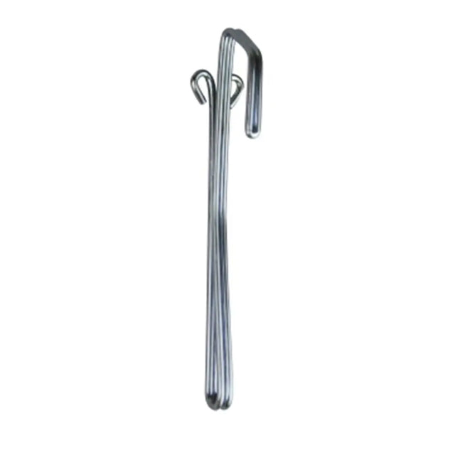Metallic hook on a white background