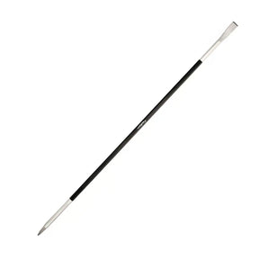 Long black and white rod on a white background