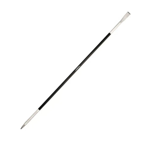 Long black and white rod on a white background
