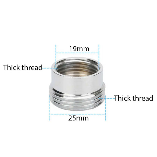 Metal fitting with dimensions labeled on a white background