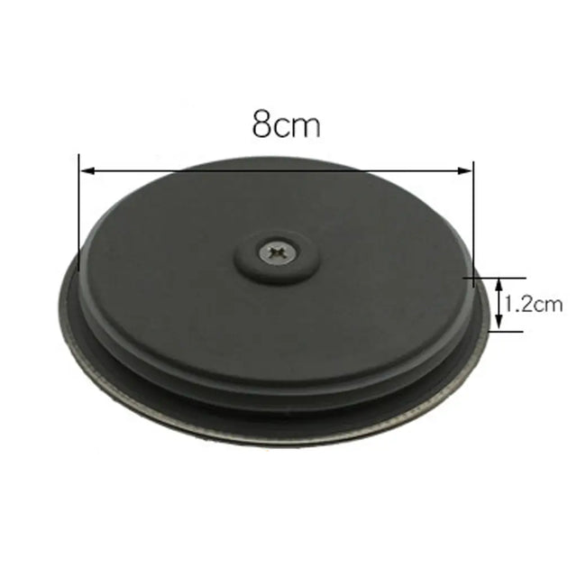 Black rubber grommet with measurements on a white background