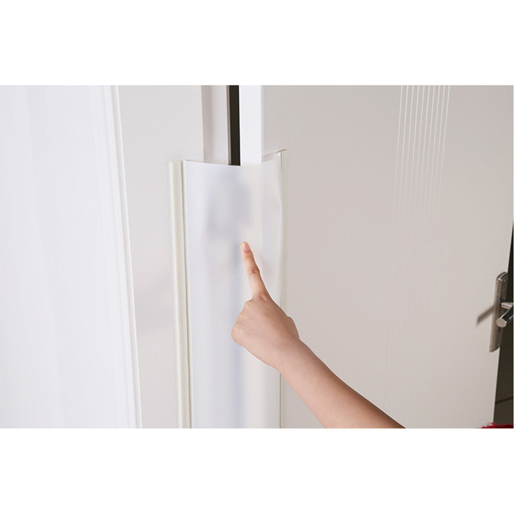Door Finger Guard 17X120cm White Frosted Hard PP For 90° Open Door