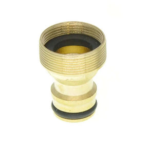 Brass fitting with grooves on a white background