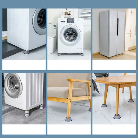 Collage of various appliances with white baseplates on a blue background