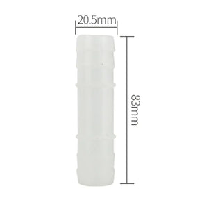 White cylindrical object with dimensions labeled on a white background