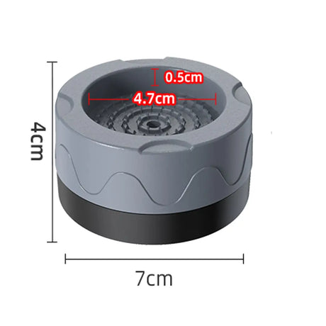 Gray and black cylindrical object with dimensions labeled on a white background