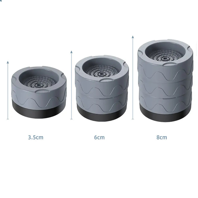 Three gray silicone molds of different sizes with measurements on a white background