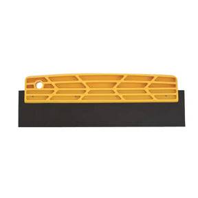 Yellow and black leveling tool on a white background