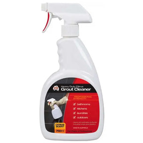 Heavy-duty citrus grout cleaner spray bottle on a white background