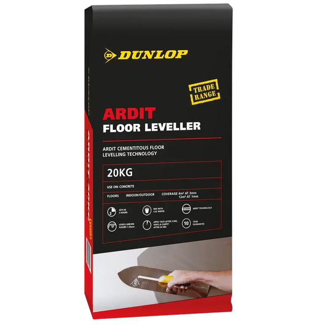 Dunlop Ardit Floor Leveller packaging on a white background