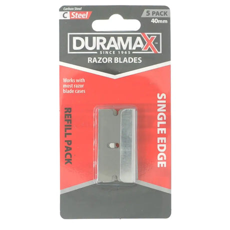 Duramax single edge razor blade refill pack on a white background