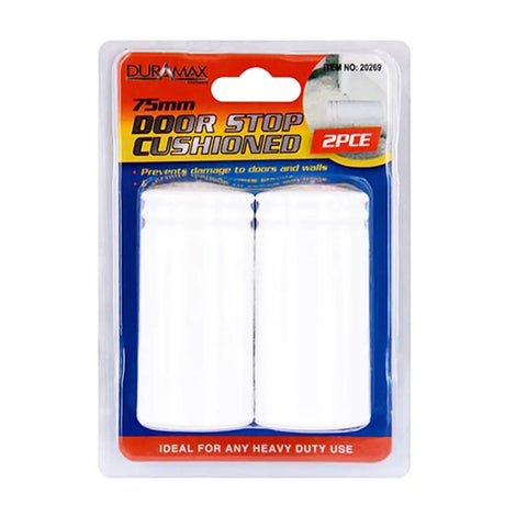 Packaged door stop cushion with Duramax branding on a white background