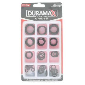 Duramax O-ring set packaging with 10 assorted sizes on a white background
