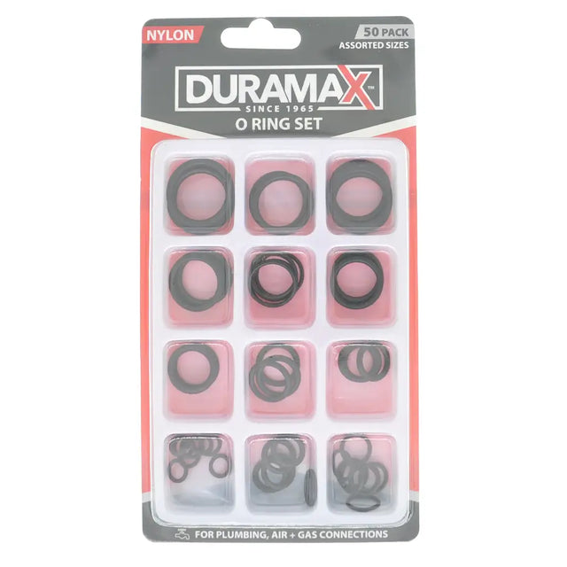 Duramax O-ring set packaging with 10 assorted sizes on a white background
