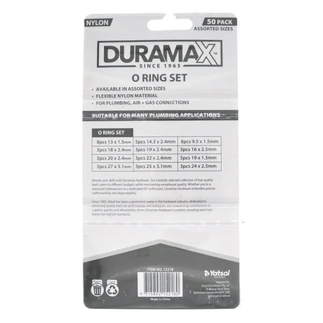 Duramax O ring set packaging with product details on a white background