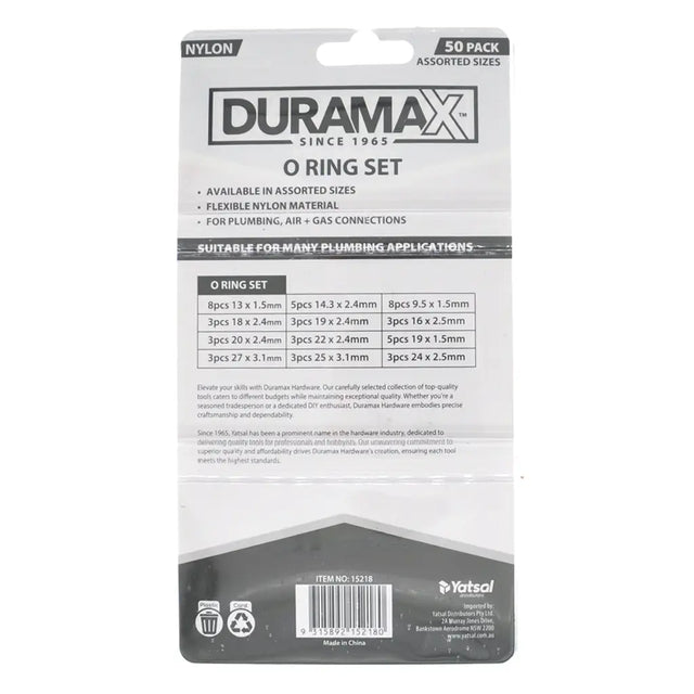 Duramax O ring set packaging with product details on a white background
