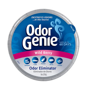 Odor Genie Wild Berry odor eliminator container on a white background