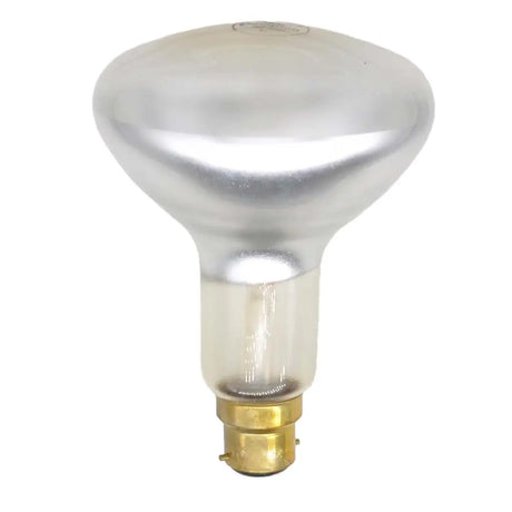 Metallic reflector light bulb on a white background