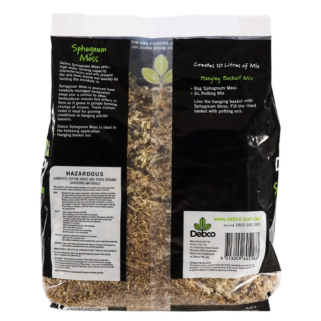 Sphagnum Moss packaging with visible text and branding on a white background