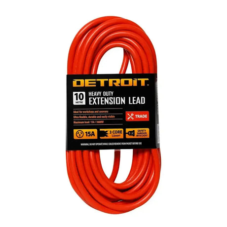 Red extension lead with 'Detroit' branding on a white background