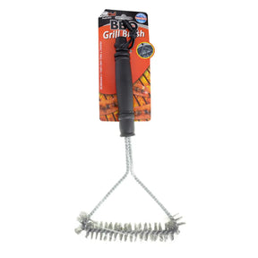 Barbecue grill brush with packaging on a white background