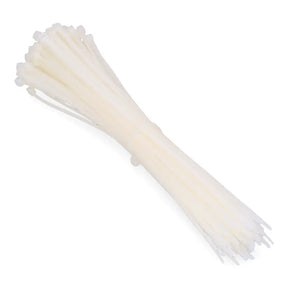 White cable ties on a white background