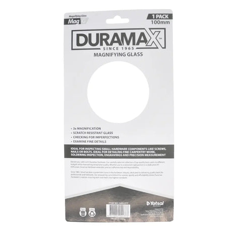 Duramax magnifying glass packaging on a white background