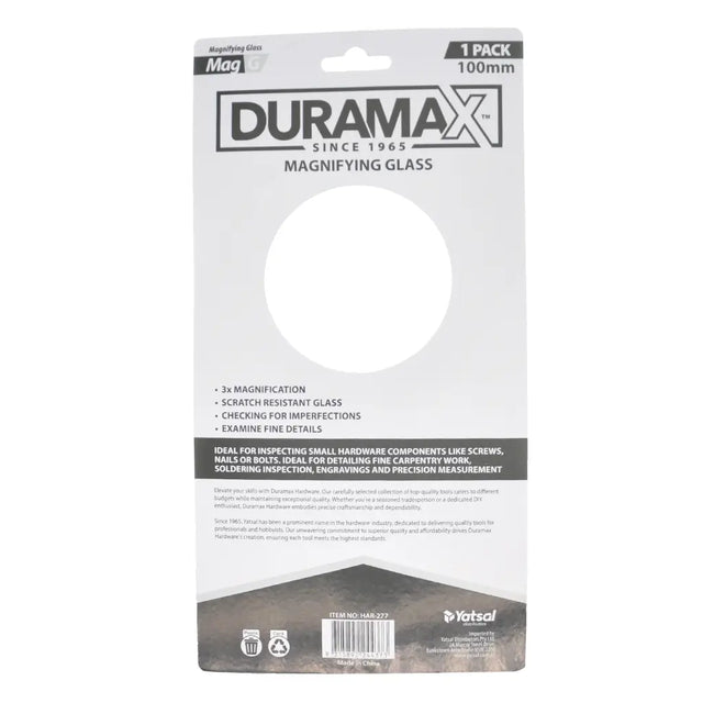 Duramax magnifying glass packaging on a white background