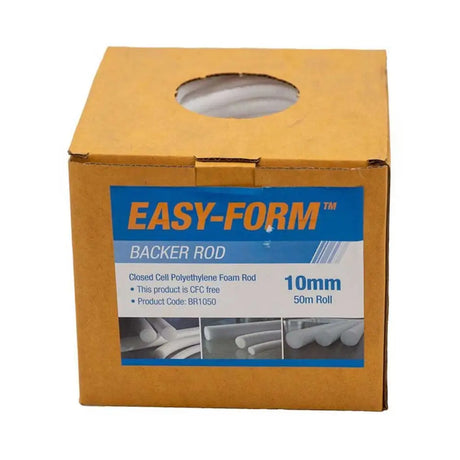 Box of Easy-Form backer rod with a roll inside on a white background
