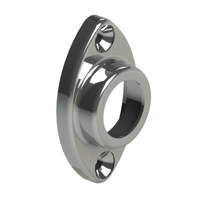 Metallic flange on a white background