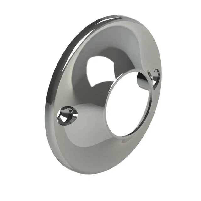 Chrome circular object on a white background