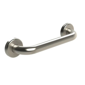 Metallic grab bar on a white background