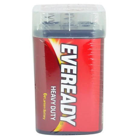 Eveready heavy-duty lantern battery in red and gray packaging on a white background
