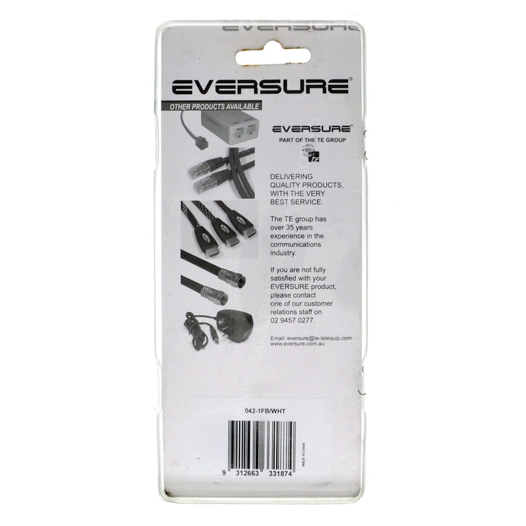 EVERSURE TV Wall Plate F-Type Connector 042-1F/WHT