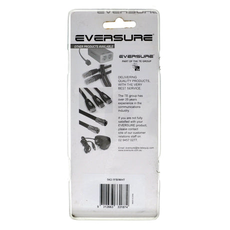 EVERSURE TV Wall Plate F-Type Connector 042-1F/WHT