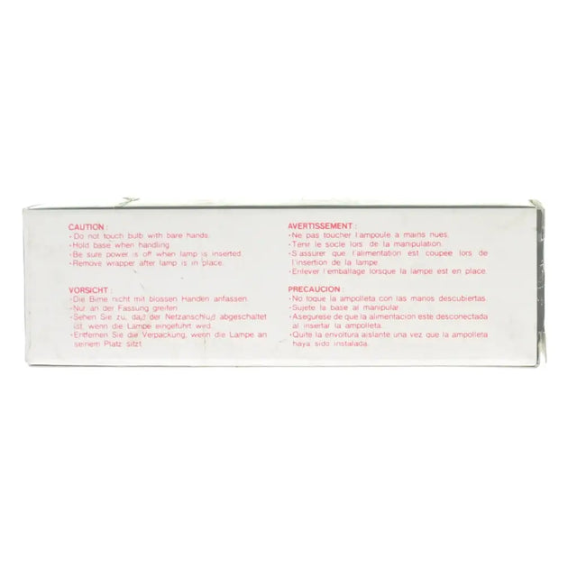 Multilingual caution label on a white background