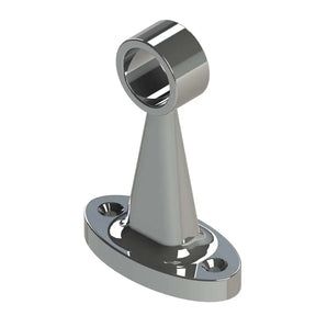 Chrome metal bracket on a white background