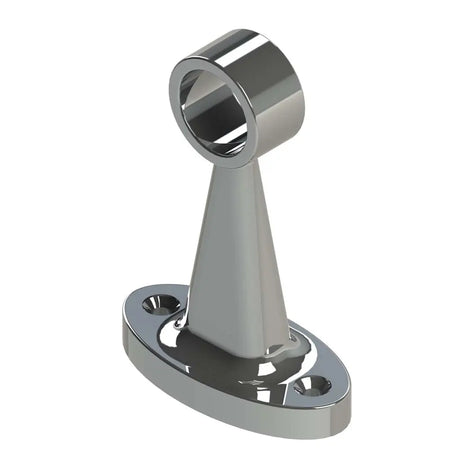 Chrome metal bracket on a white background