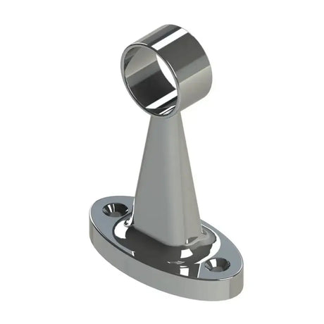 Chrome metal bracket on a white background