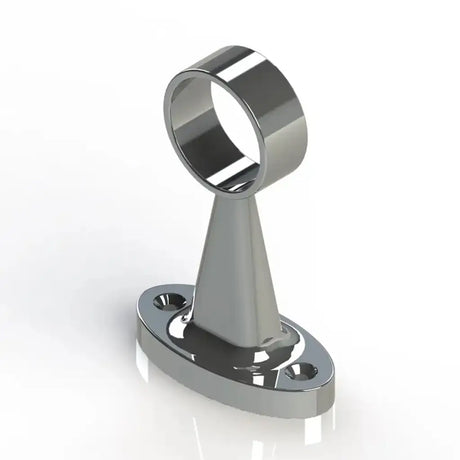 Chrome metal bracket on a white background