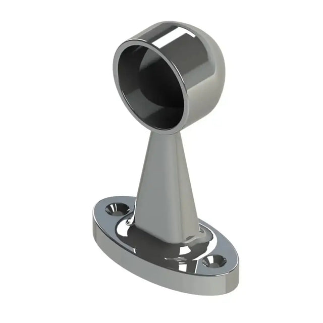 Chrome door stopper on a white background