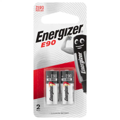 Energizer E90 battery pack with two batteries on a white background
