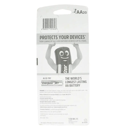 Energizer battery packaging with a cartoon character on a white background
