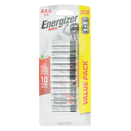 Energizer Max Alkaline Battery 1.5V AAA 24Pc LR03
